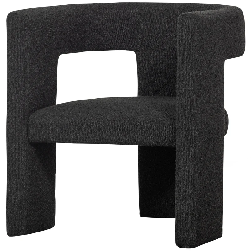Tiwa fauteuil bouclé donkergrijs