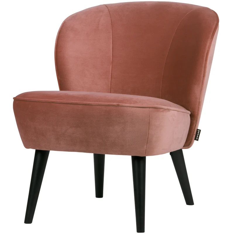 Sara fauteuil velvet oud roze