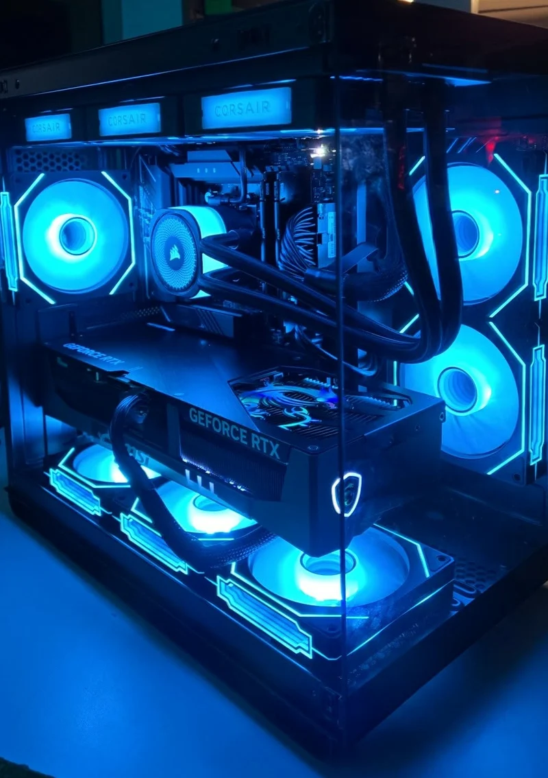 PC GAMING NEUF RTX5090 32GB Ryzen 7 9800X3D 64GB DDR5 SSD 2TB NVMe WiFi7