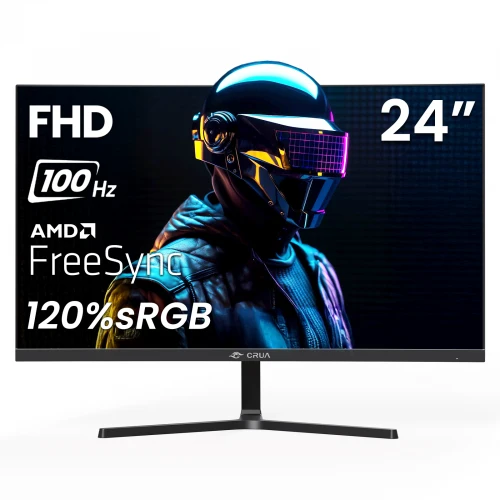 Moniteur de jeu CRUA 24 po Full HD 1080p 100Hz Gaming Monitor - NEUF, scellé