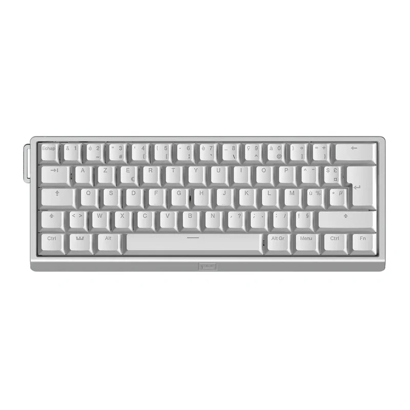 Wooting 60HE v2 AIu ISO FR Silver - PBT White