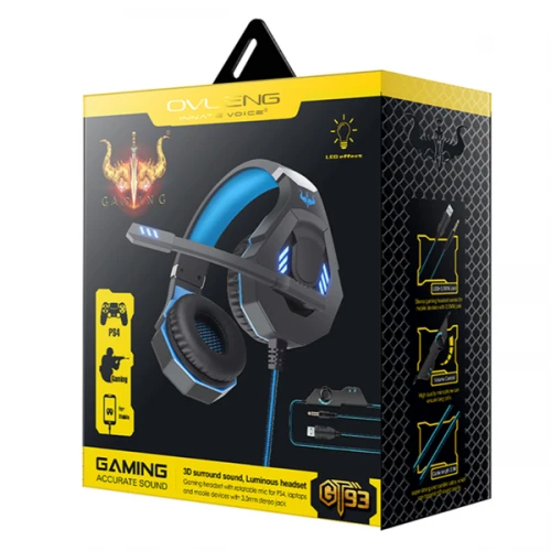 Casque de jeu avec microphone Ovleng GT93 USB Gaming Headset NEUF