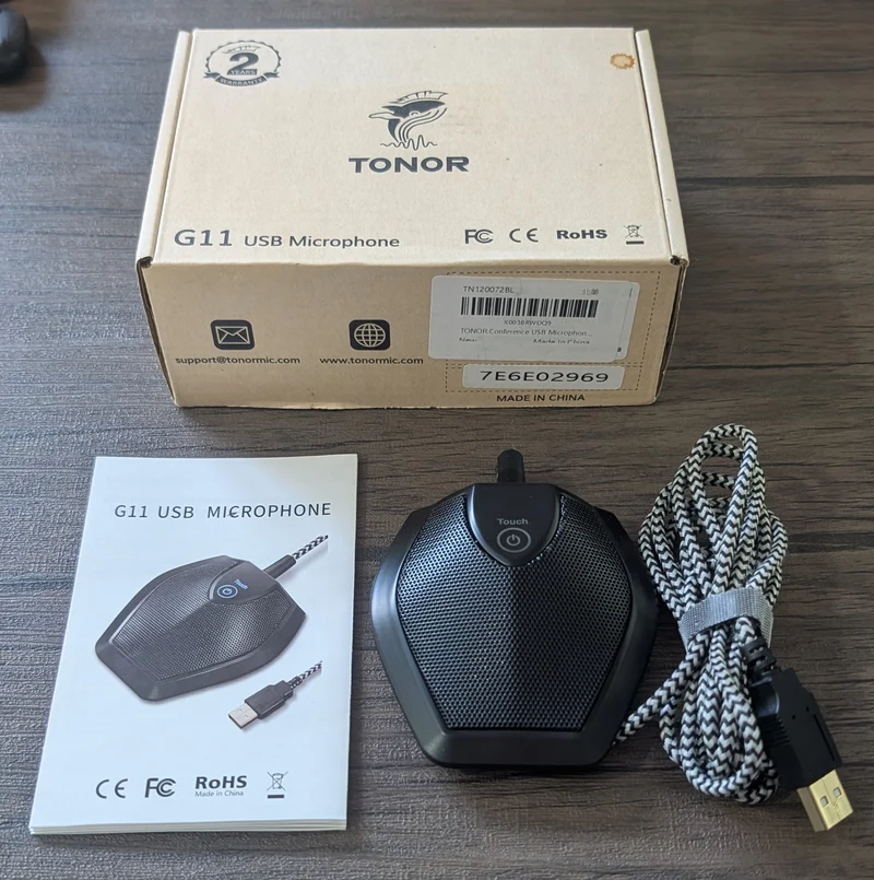 Microphone USB de conférence TONOR G11 – Complet en boîte