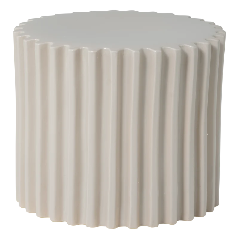 Grooves decoratieve bijzettafel keramiek zand