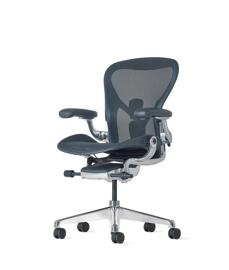 Siège de bureau Aeron* Nightfall/Aluminium poli