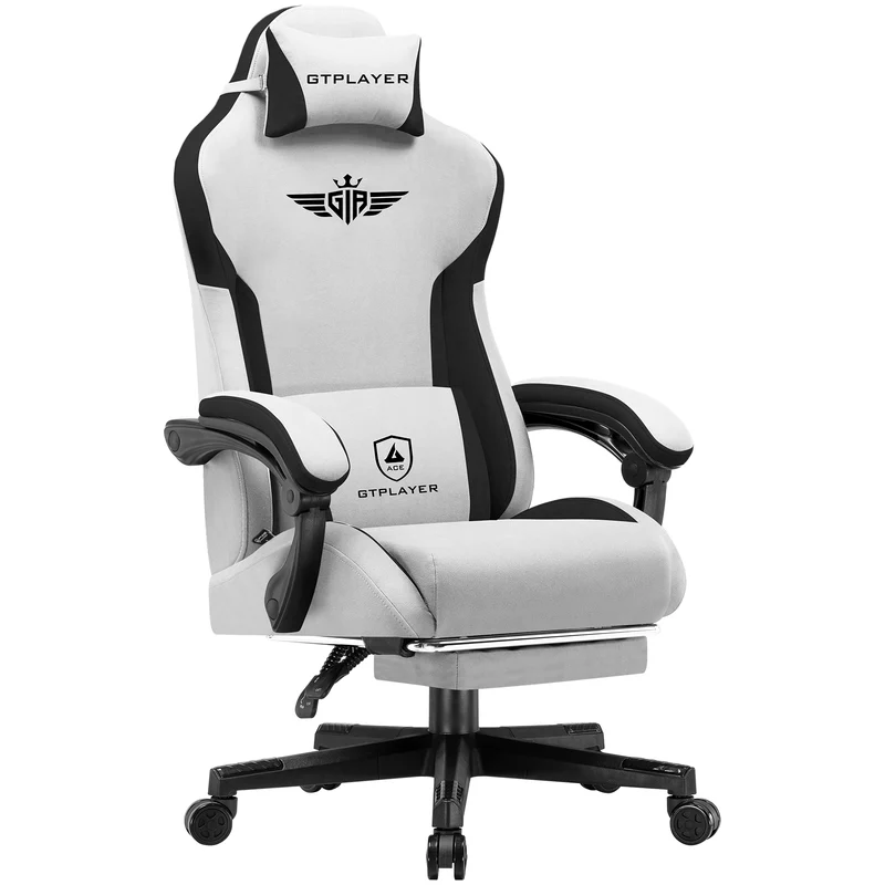 Fabric Gaming Chair Featuring Lumbar Support and Extended Backrest GT831