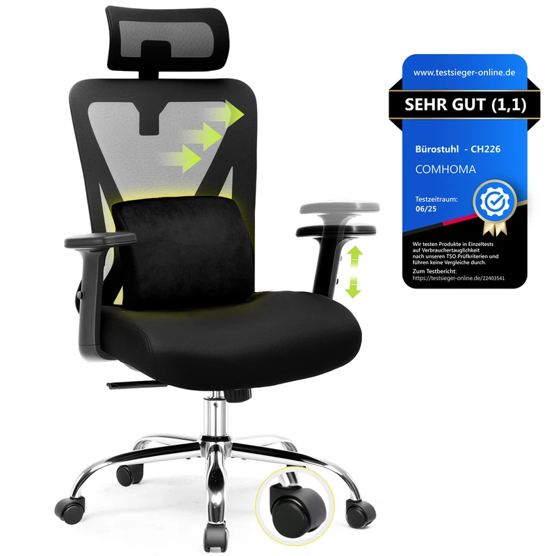 Chaise de bureau ergonomique avec support lombaire CH226