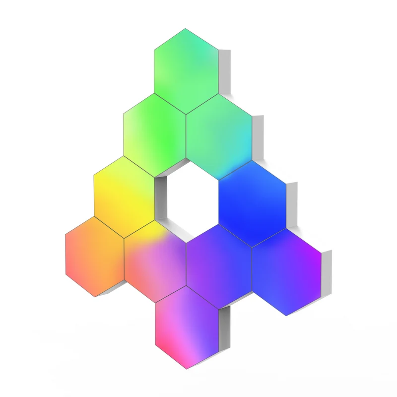 Panneaux d'éclairage mural à LED hexagonaux (paquet de 10)