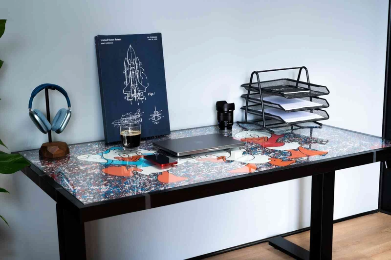 Plateau tableau peint sur-mesure