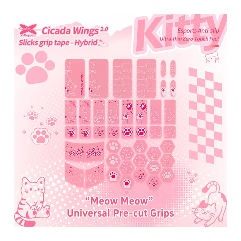 X-Raypad Cicada Wings 2.0 Kitty Grips Universal Pink