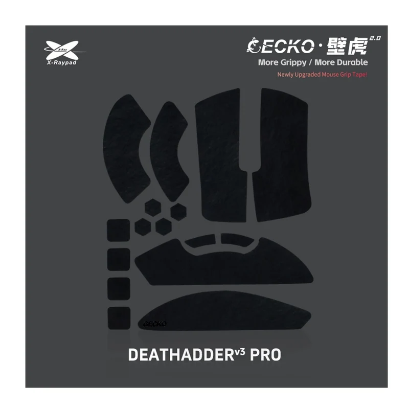 X-Raypad Geckos 2.0 Grips Razer DeathAdder V3 Pro Black