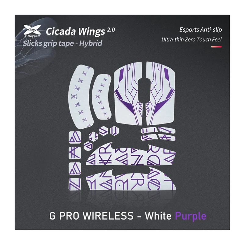 X-Raypad Cicada Wings 2.0 Grips Logitech G Pro Wireless White Purple