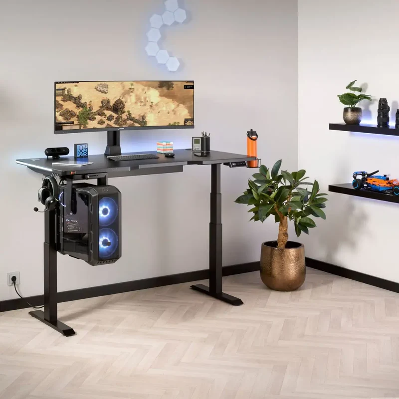 Bureau gaming assis debout électrique GamingDesk pour gamers exigeants