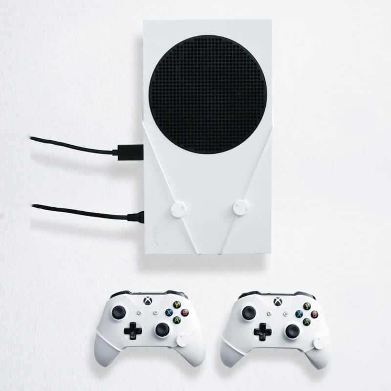 FLOATING GRIP Wall Mount Xbox Series S Black + 2 Controllers + LEDs and Cover