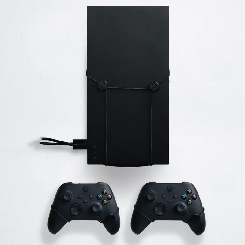 FLOATING GRIP Wall Mount Xbox Series X Black + 2 Controllers