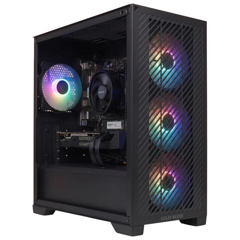 PC Gamer Cooler Master Elite 301 — RTX 5060 · Ryzen 5 5500 · Noir