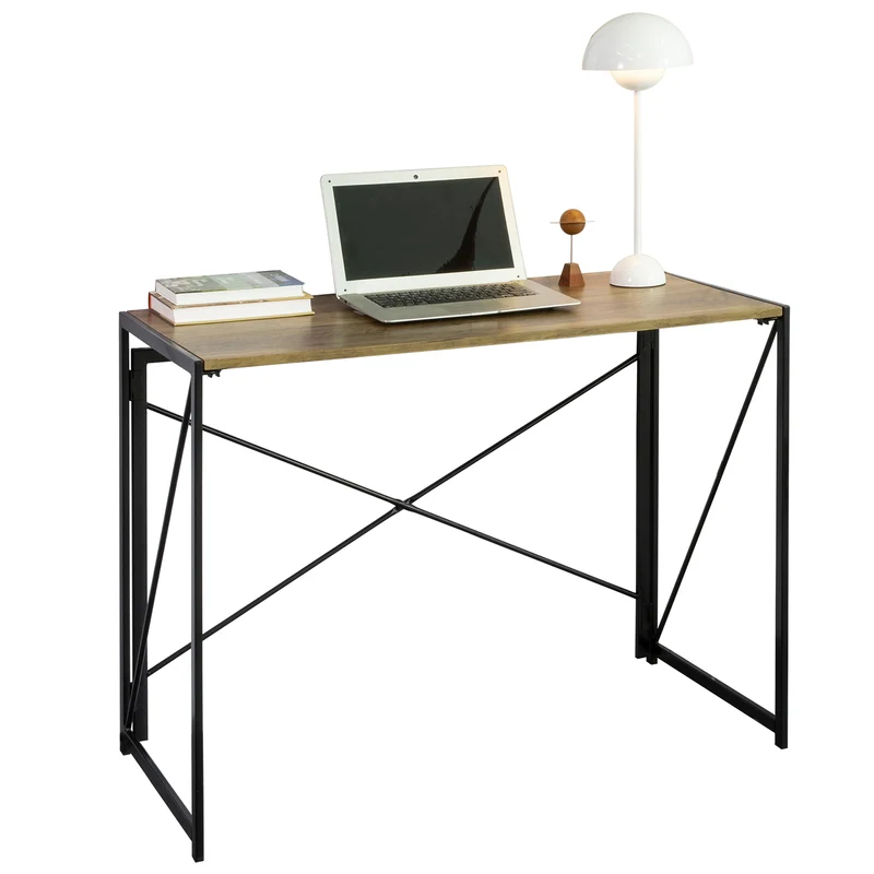 SoBuy FWT78-F Bureau d'Ordinateur Table informatique,Pliable sans Assemblage Design Industriel