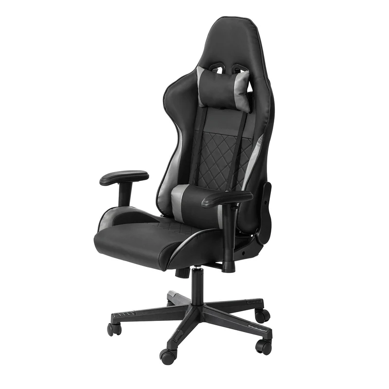 SoBuy FST82-Sch Chaise Gaming Fauteuil Gamer Ergonomique Fauteuil de Bureau Rotatif -Hauteur Réglable