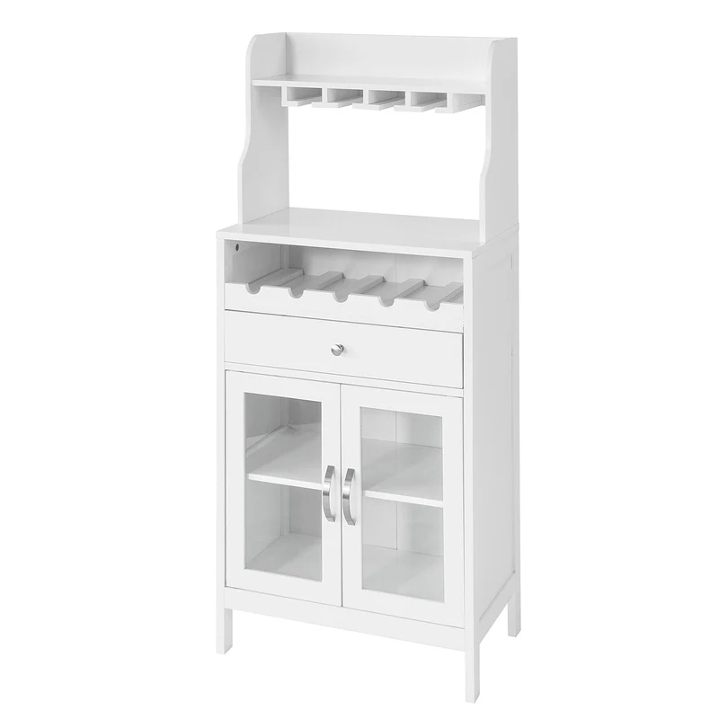 SoBuy FSB24-W Buffet Commode Armoire de Rangement avec Porte-Bouteilles