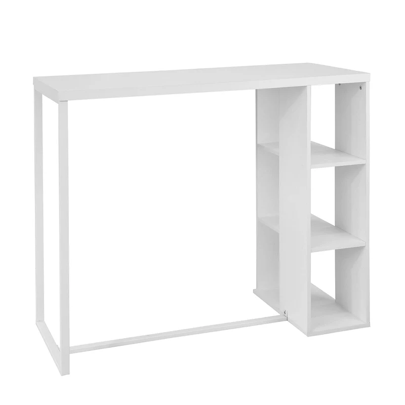 SoBuy FWT39-W Table Haute de Bar Mange-debout Cuisine avec 3 étagères de rangements