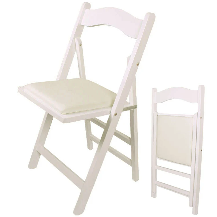 SoBuy FST06-W Chaise pliante en bois avec assise rembourrée, Chaise pliable pour Cuisine