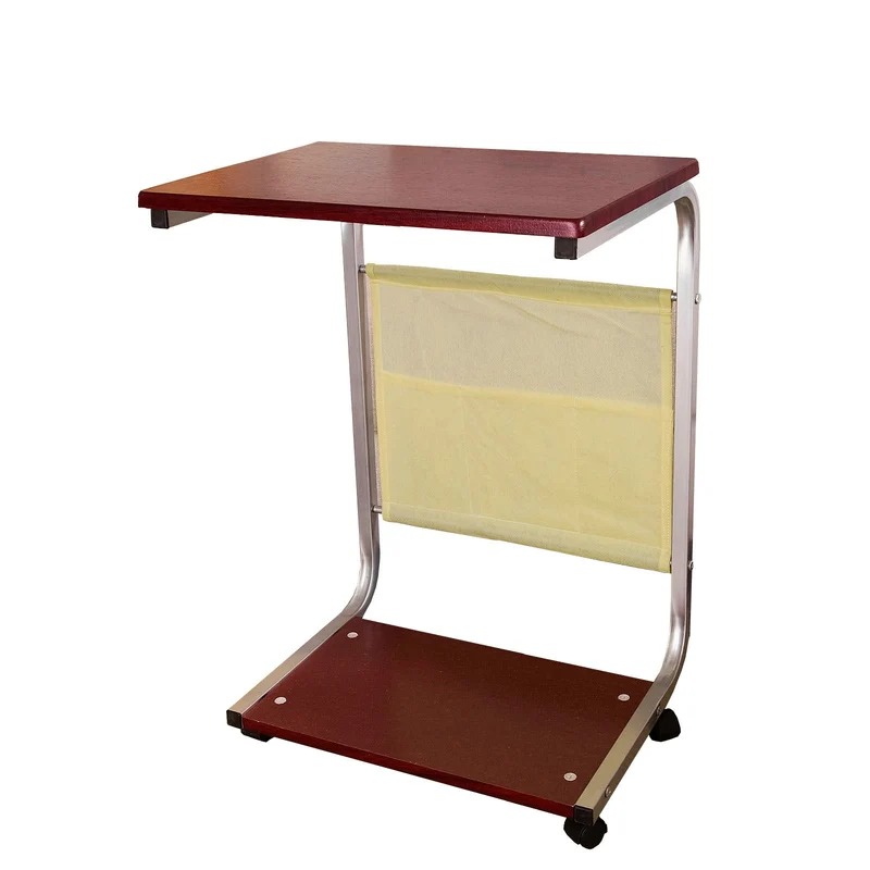 SoBuy FBT21-BR Table d'appoint à roulettes Table basse Bout de Canapé Table de lit roulante
