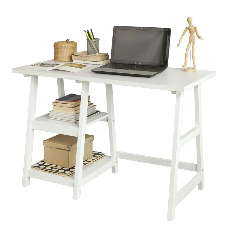 SoBuy FWT16-W Bureau Informatique Plan de Travail Table Secrétaire pour Ordinateur