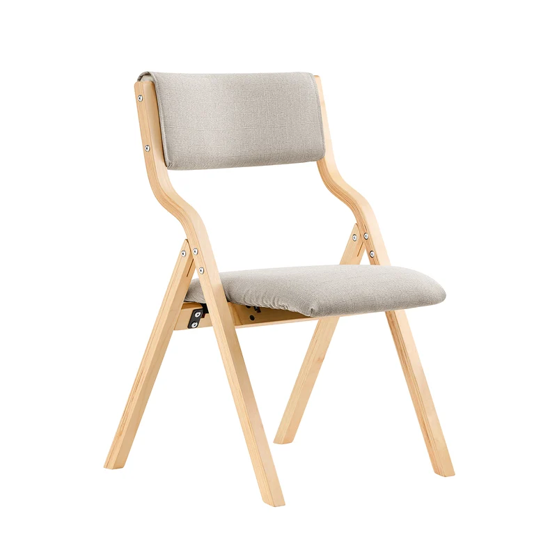 SoBuy FST40-HG Chaise Pliante Confortable en Bois – Housse Amovible Lavable – Naturel