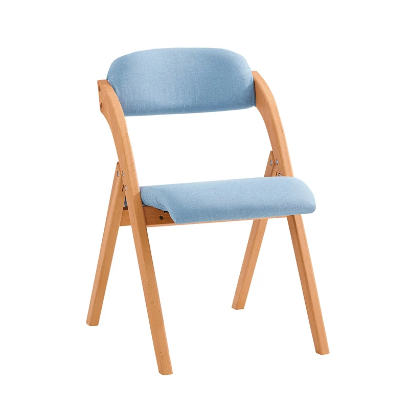SoBuy FST92-BL Chaise Pliante Rembourrée en Bois – Bleu