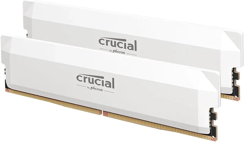 Kit Mémoire RAM Crucial DDR5 – 32 Go (2 x 16 Go) - 6000Mhz - Blanc