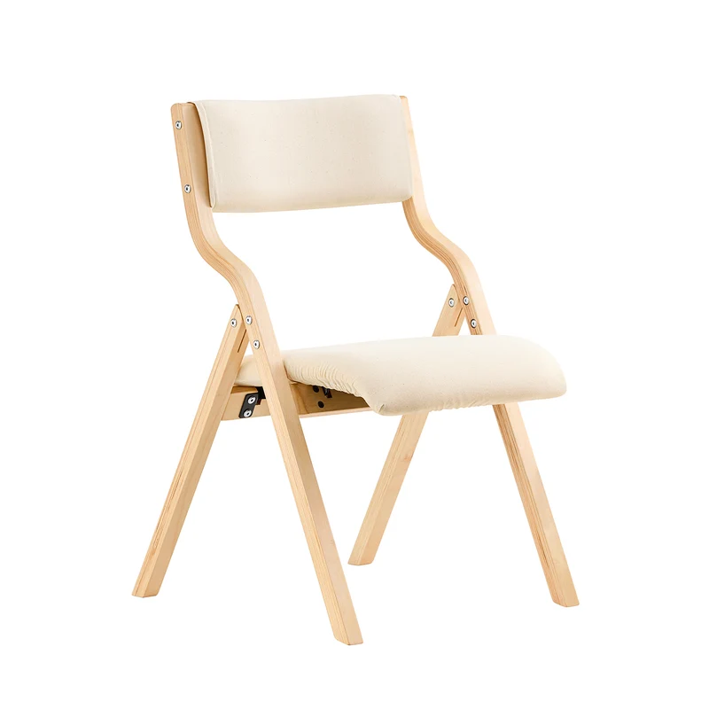 SoBuy FST40-W Chaise Pliante Confortable en Bois – Assise et Dossier Rembourrés – Blanc