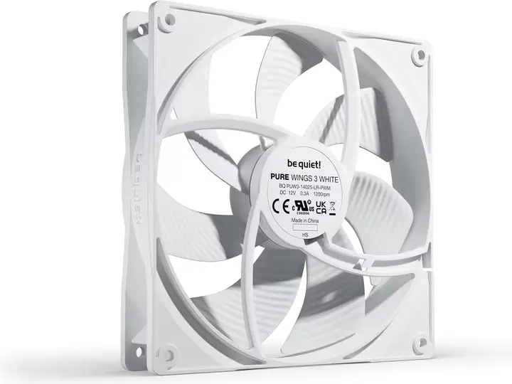 be quiet! Pure Wings 3 Haute vitesse PWM 14cm - BLANC