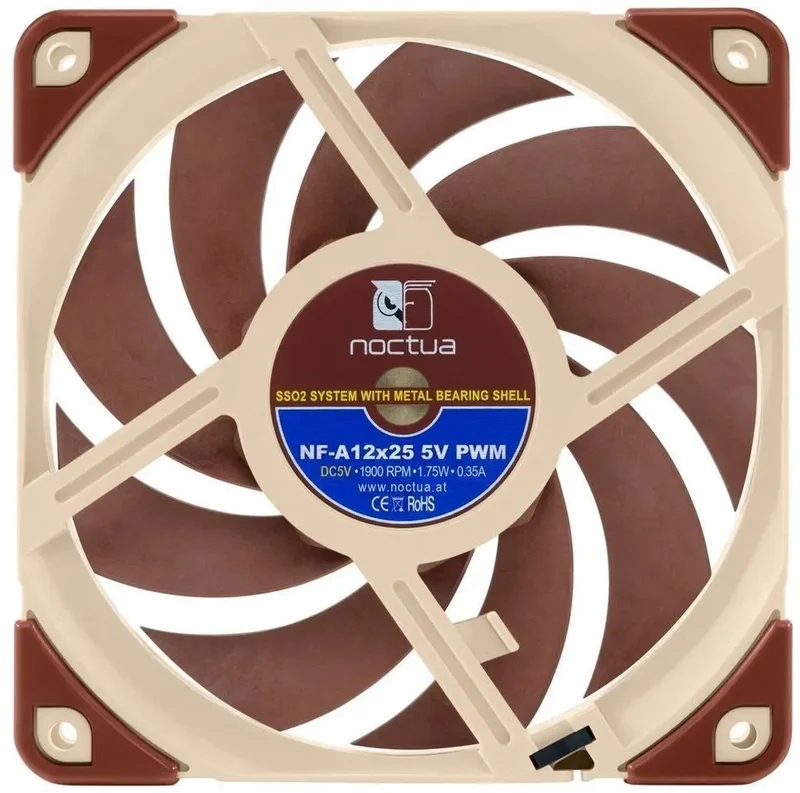 Noctua NF-A12x25 PWM, Ventilateur Haut de Gamme, 4 Broches 120mm - Marron