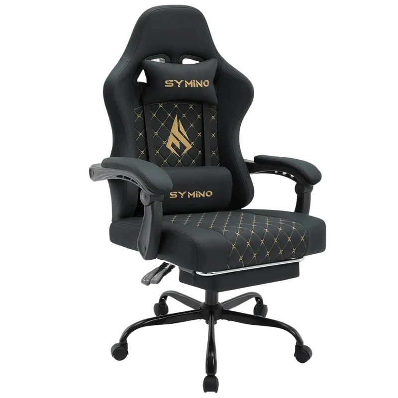 Chaise Gaming Ergonomique avec Repose-Pieds - Style Racing Professionnel
