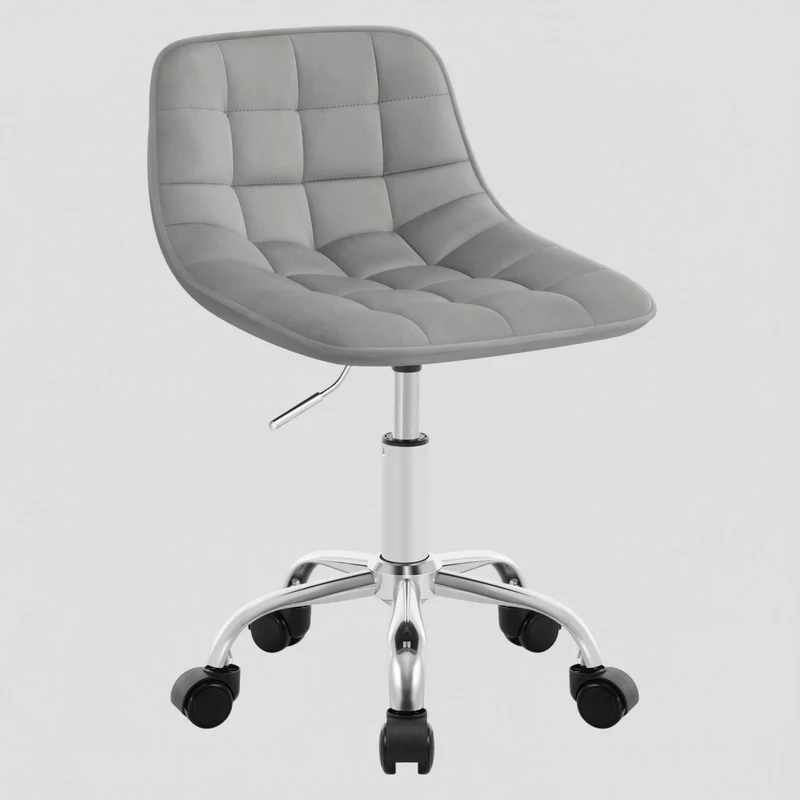 Chaise de Bureau Pivotante en Velours avec Dossier Ergonomique et Réglage en Hauteur