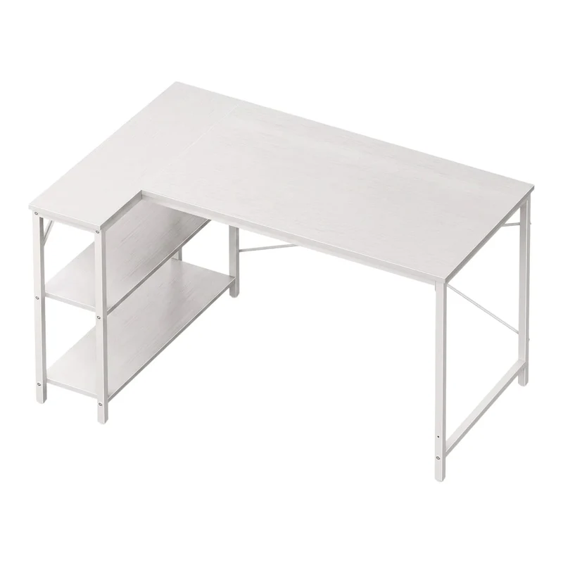 Bureau d'Angle en L 120 cm avec Étagères de Rangement Intégrées - Station de Travail Moderne 120cm pour Home Office