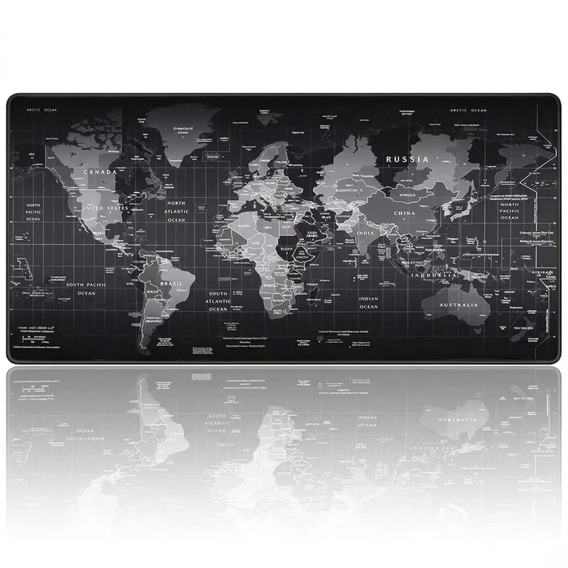 Tapis de Souris XXL Carte du Monde 90x40cm - Station de Travail Professionnelle