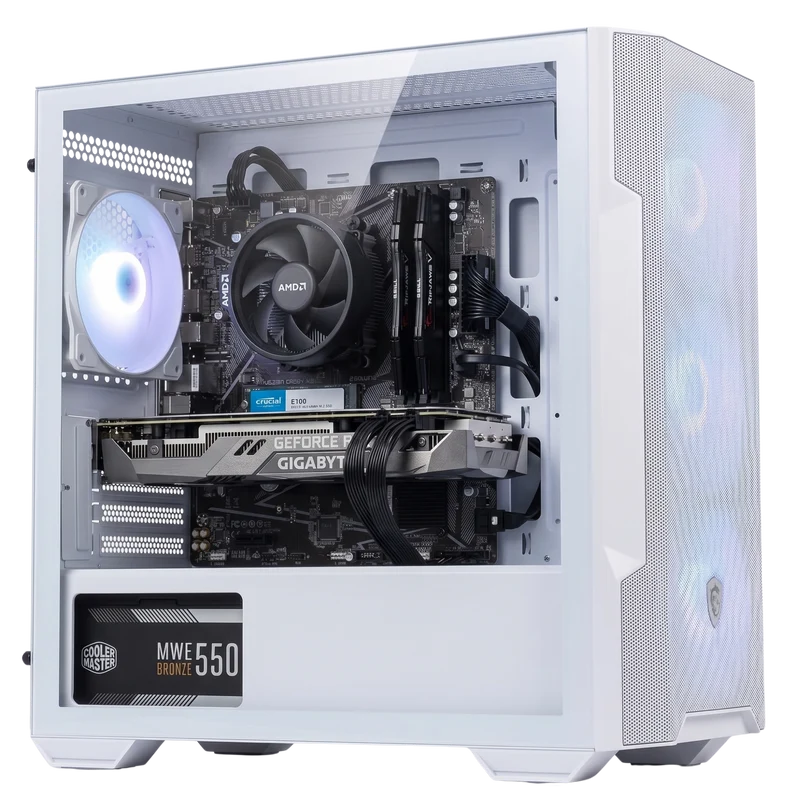 PC Gamer MSI M100R — RTX 3050 · Ryzen 5 5500 · Blanc