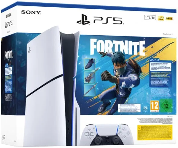 PlayStation 5 Slim Standard avec manette DualSense - Blanc - Édition limitée Fortnite Flowering Chaos - Version UE