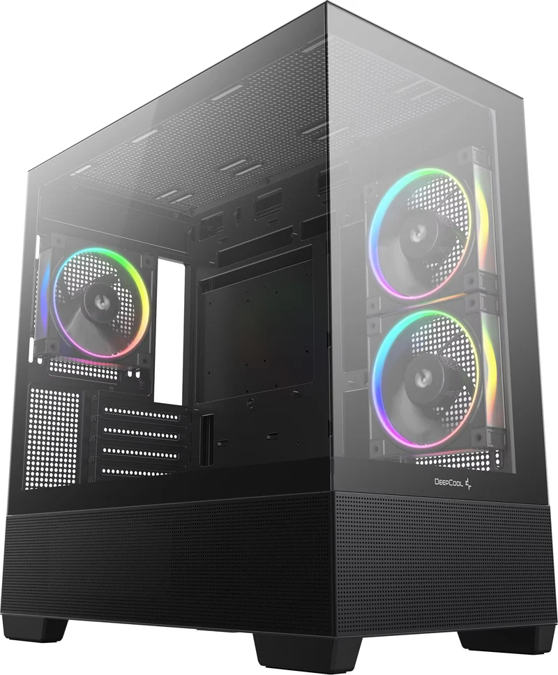 Boîtier Mini Tour Micro ATX DeepCool CG380 3F RGB avec panneaux vitrés (Noir)