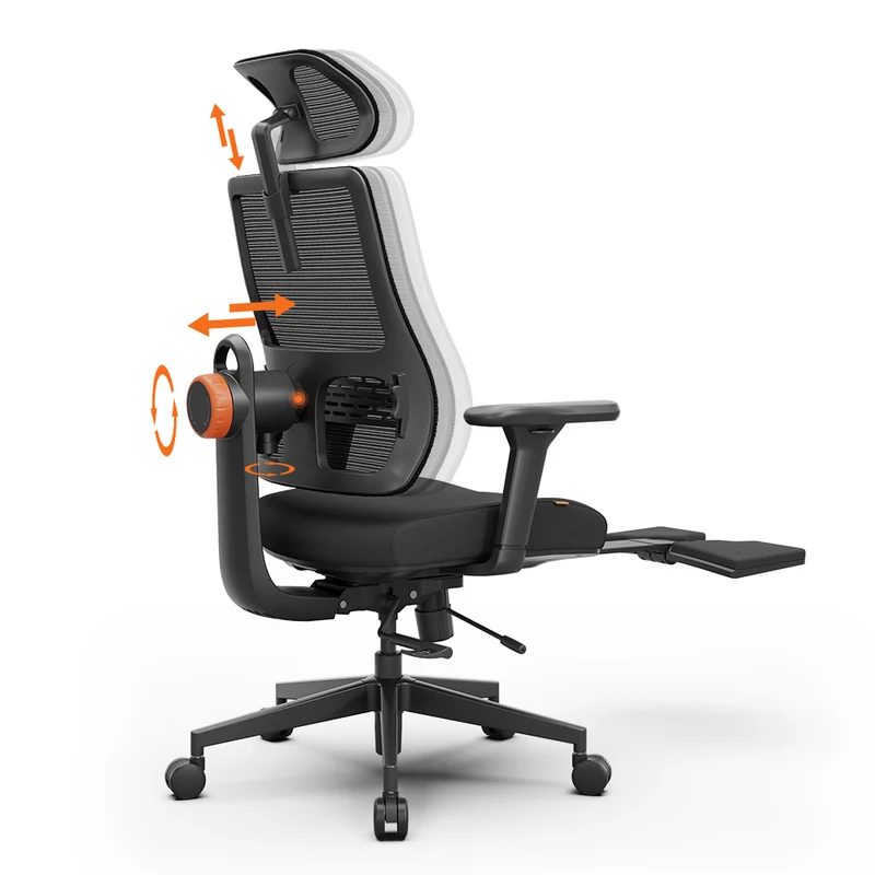 Magic H-BP Ergonomic Office Chair with Laptop Table-Black