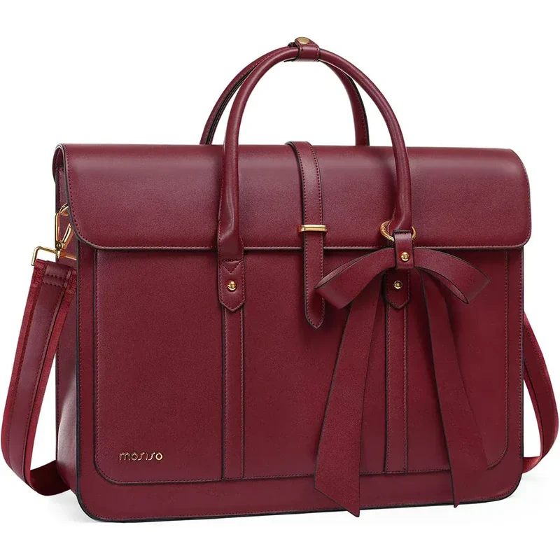 Sac Ordinateur Femme L’Ambitieuse 13 à 16" - Tote Bag Similicuir 4-en-1 avec Nœud Chic