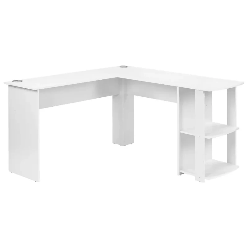 Bureau d'angle Blanc ORIZON 140x140 : Espace optimisé - Style épuré