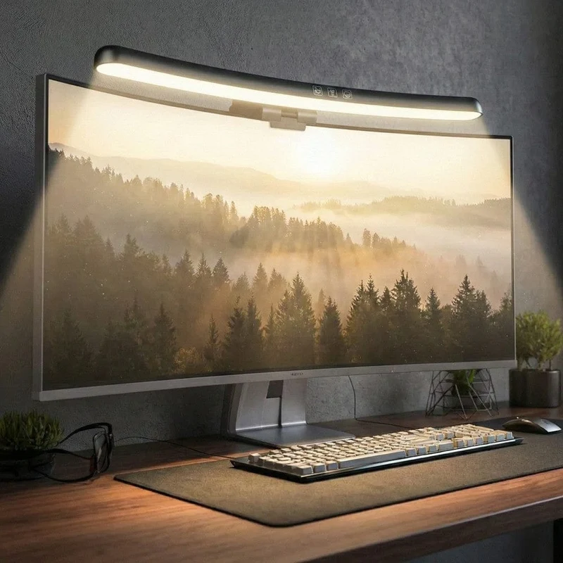 Lampe de Bureau Screenbar Tactile CURVEX 40cm : Zéro Reflet - Corps Incurvé