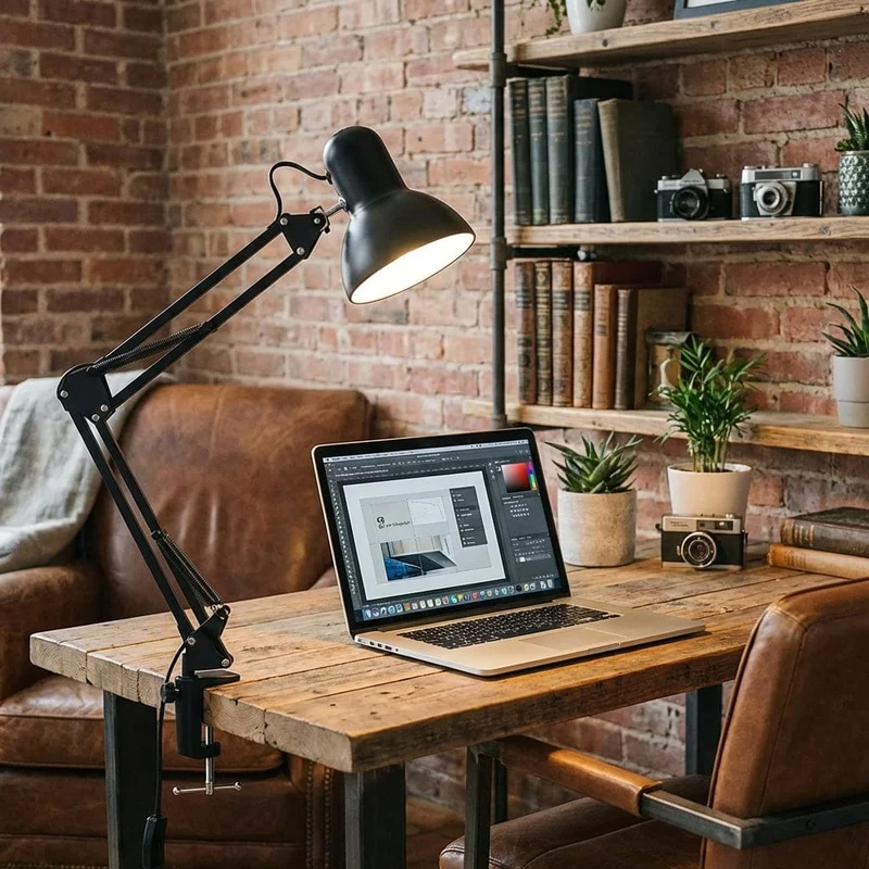 Lampe de Bureau RETRO-FLEX : Bras Articulé & Précision Maximale (ampoule non incluse)