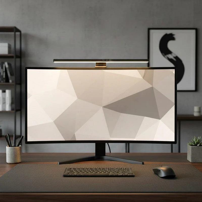 Lampe de Bureau LED à Fixation Écran (18, 25, 33, 50 cm) - Éclairage Ergonomique Anti-Fatigue