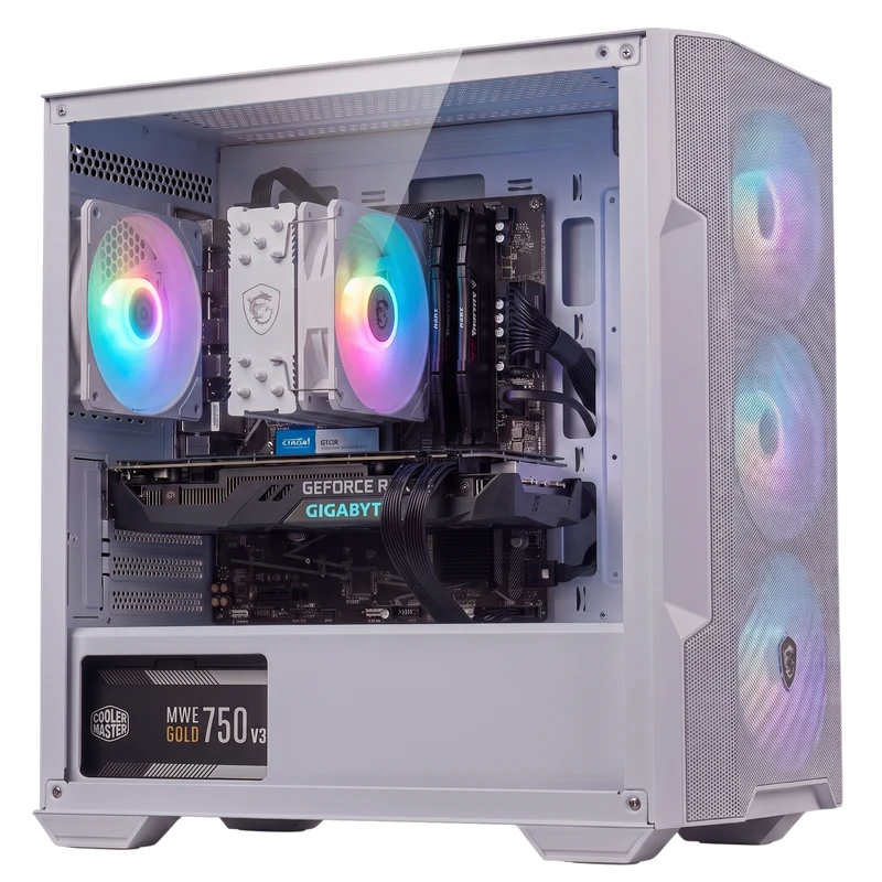PC Gamer MSI M100R — RTX 5060 · Ryzen 5 5500X3D · Blanc